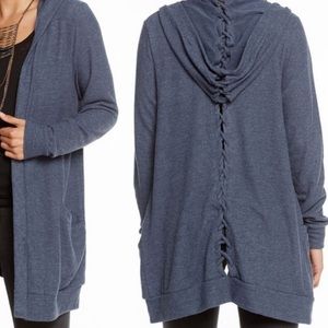 Chaser hooded cardigan. Black. Medium
